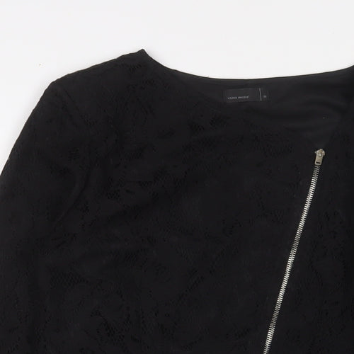 VERO MODA Womens Black Jacket Size 10 Zip