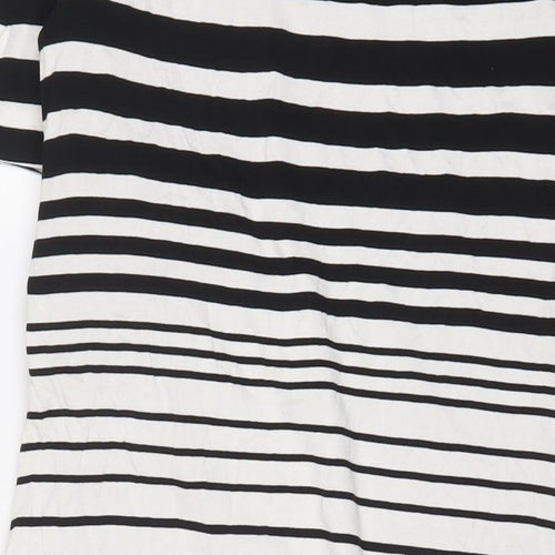 Per Una Womens White Striped Polyester Sheath Size 14 Boat Neck Pullover