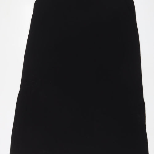 EAST Womens Black Polyester A-Line Skirt Size 14 Zip