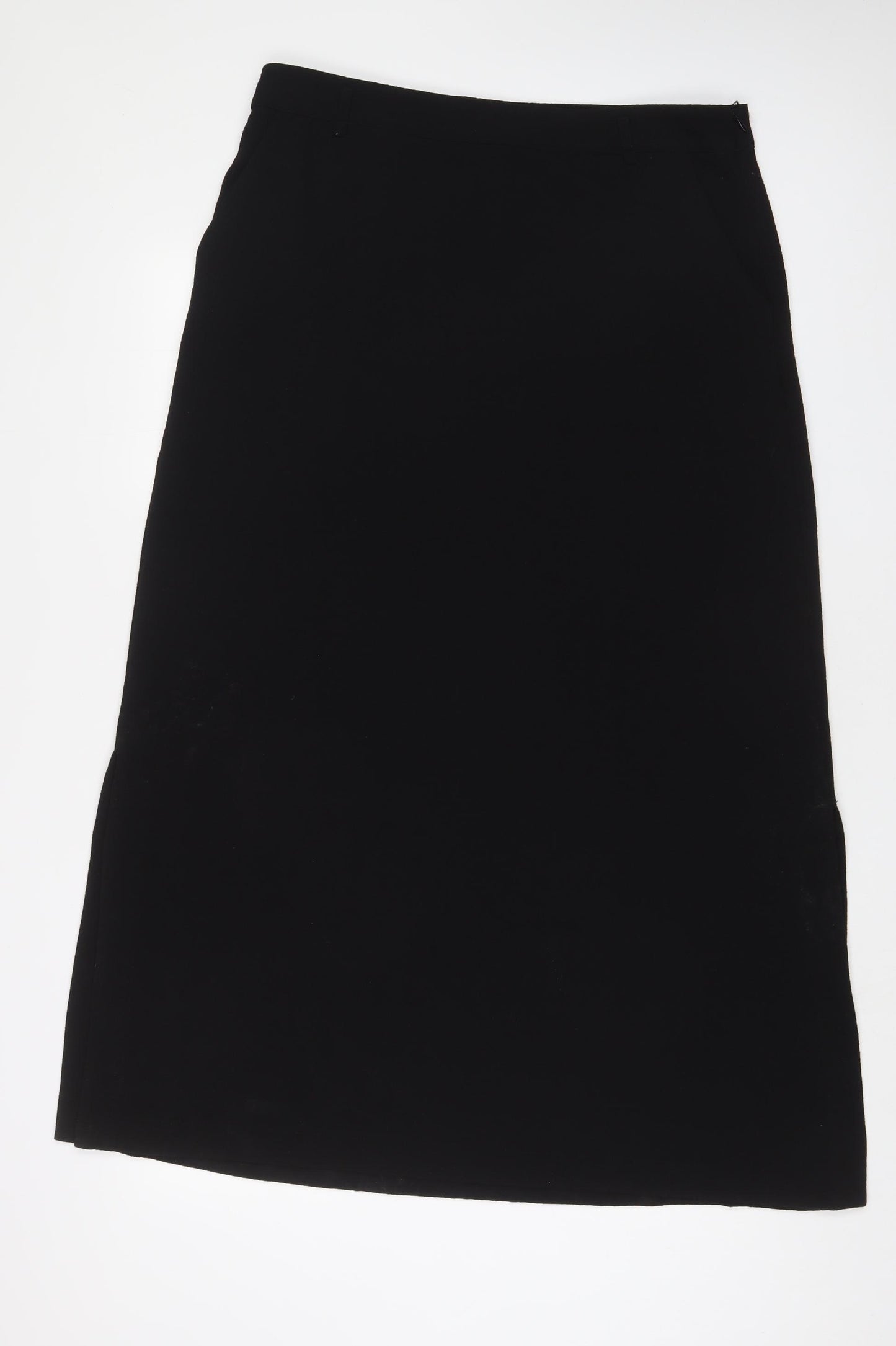 EAST Womens Black Polyester A-Line Skirt Size 14 Zip