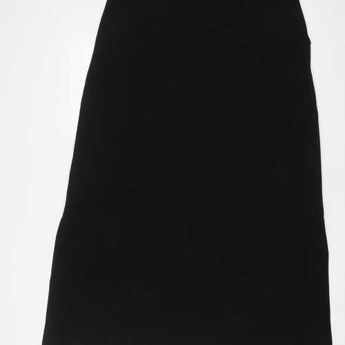 EAST Womens Black Polyester A-Line Skirt Size 14 Zip