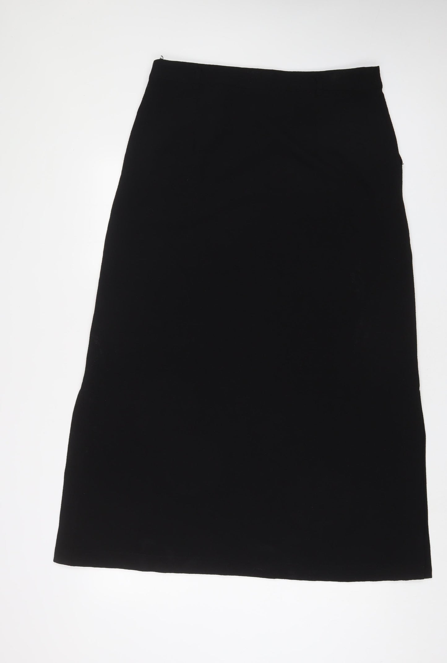 EAST Womens Black Polyester A-Line Skirt Size 14 Zip