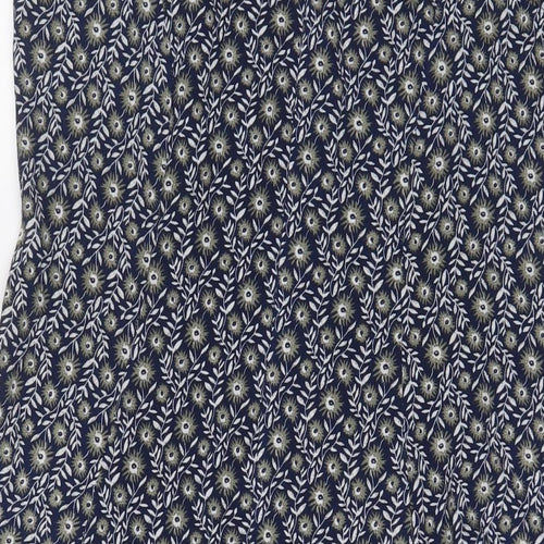 BLUE VANILLA Womens Blue Fair Isle Polyester A-Line Size 14 Boat Neck Zip