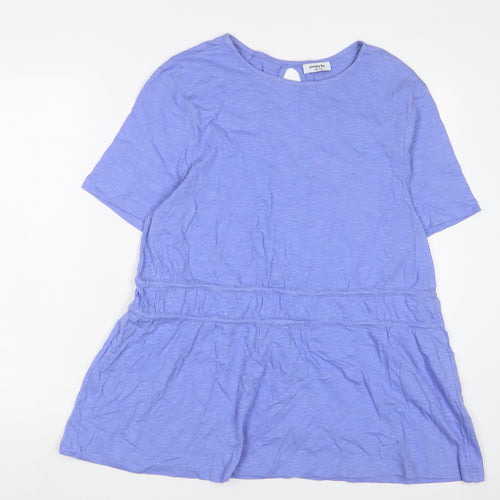 Simply Be Womens Purple Cotton Tunic T-Shirt Size 16 Crew Neck