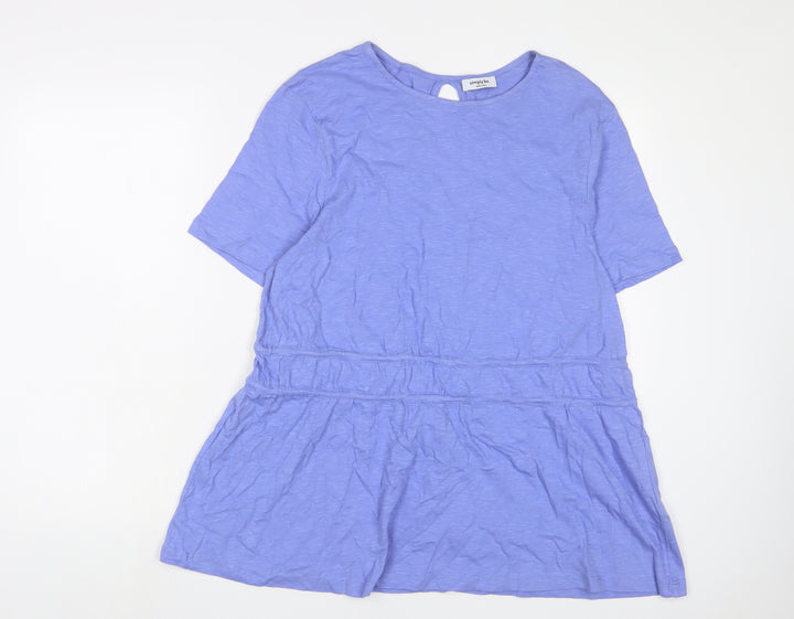 Simply Be Womens Purple Cotton Tunic T-Shirt Size 16 Crew Neck
