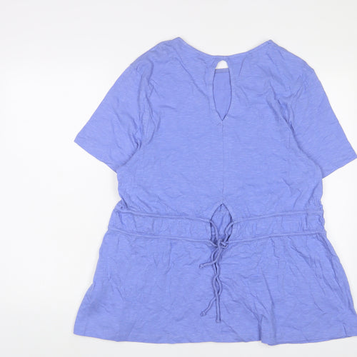 Simply Be Womens Purple Cotton Tunic T-Shirt Size 16 Crew Neck