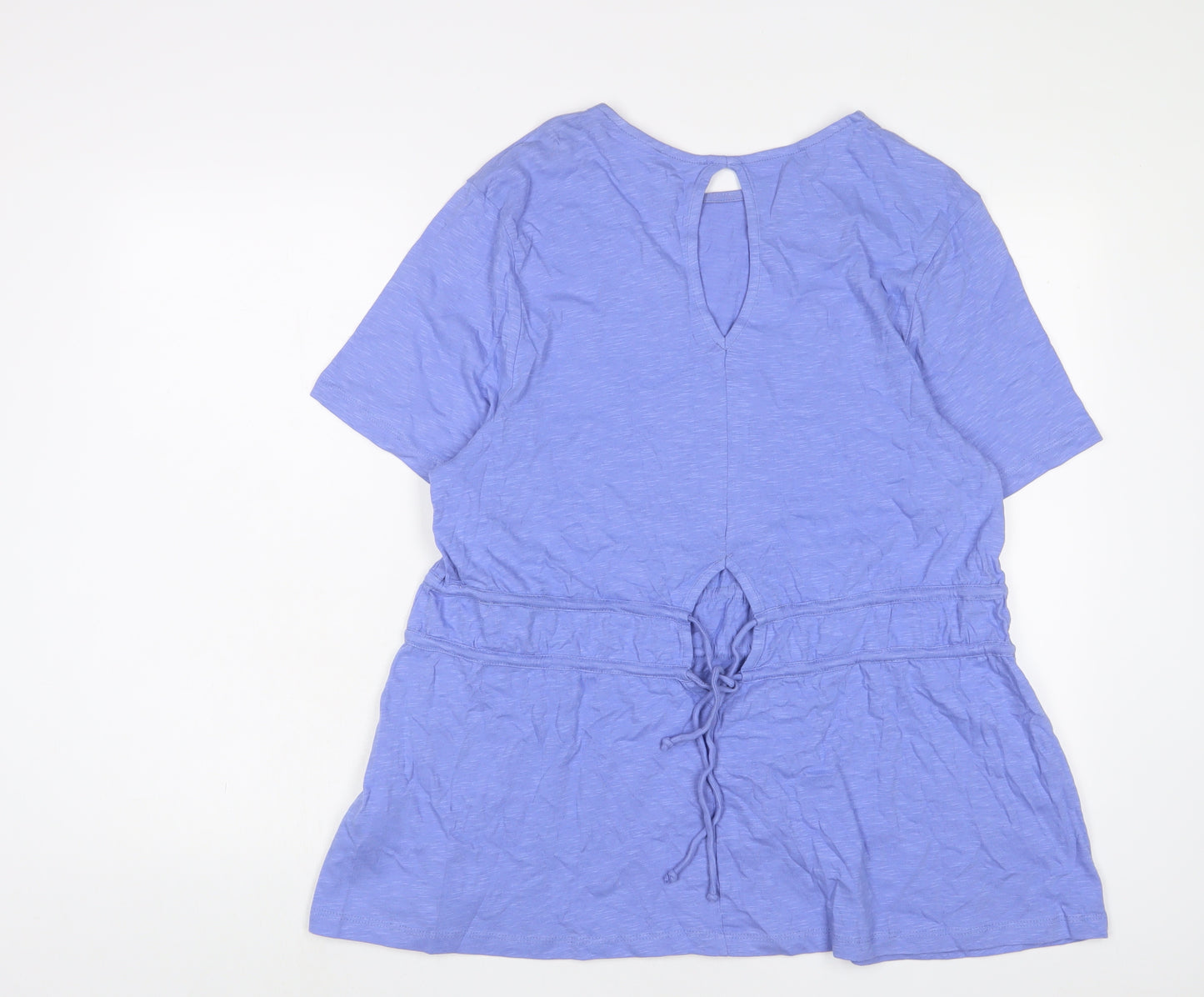 Simply Be Womens Purple Cotton Tunic T-Shirt Size 16 Crew Neck