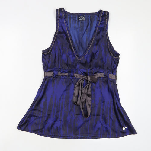 HOOCH Womens Purple Polyester Basic Tank Size 12 V-Neck