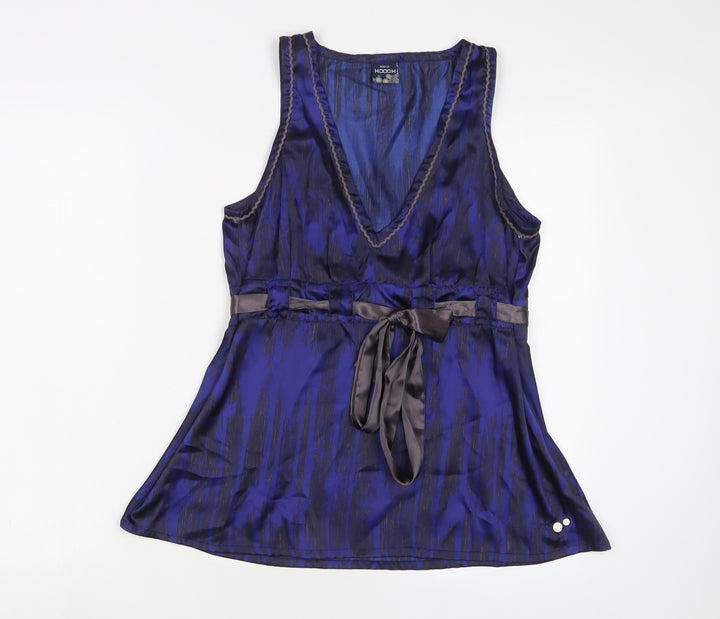 HOOCH Womens Purple Polyester Basic Tank Size 12 V-Neck