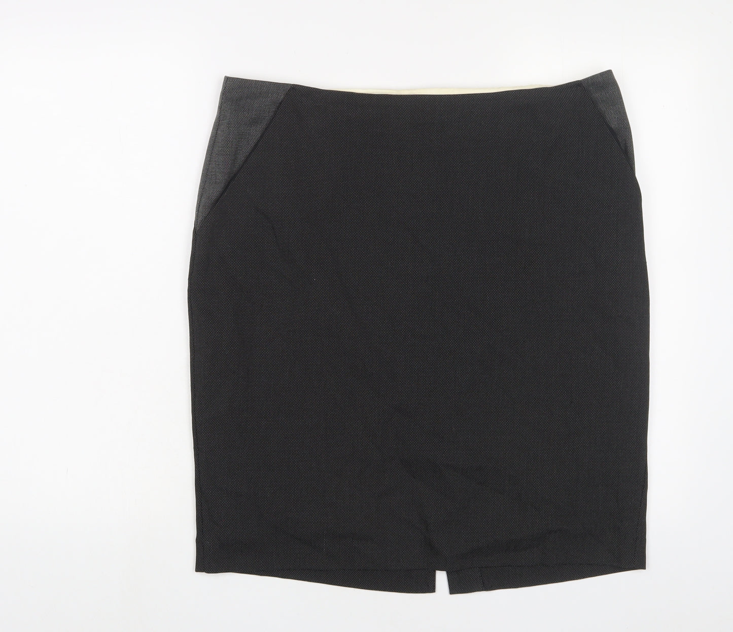 NEXT Womens Black Polyester A-Line Skirt Size 16 Zip