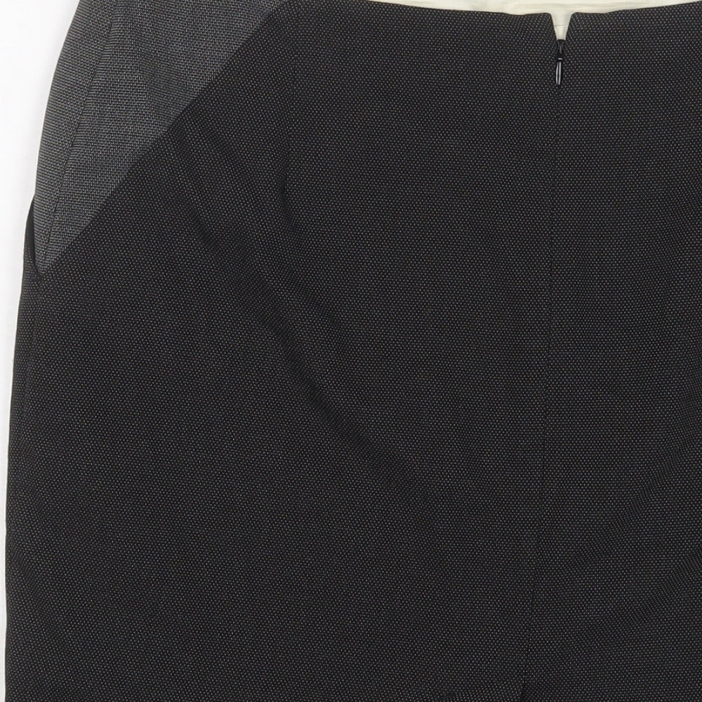 NEXT Womens Black Polyester A-Line Skirt Size 16 Zip