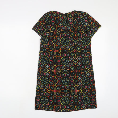 New Look Girls Multicoloured Geometric Polyester A-Line Size 10-11 Years Boat Neck Button
