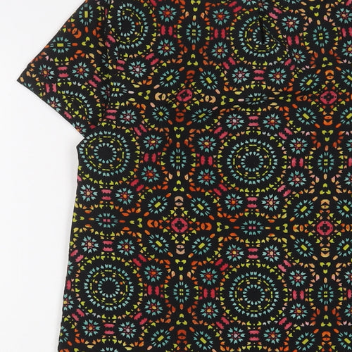 New Look Girls Multicoloured Geometric Polyester A-Line Size 10-11 Years Boat Neck Button