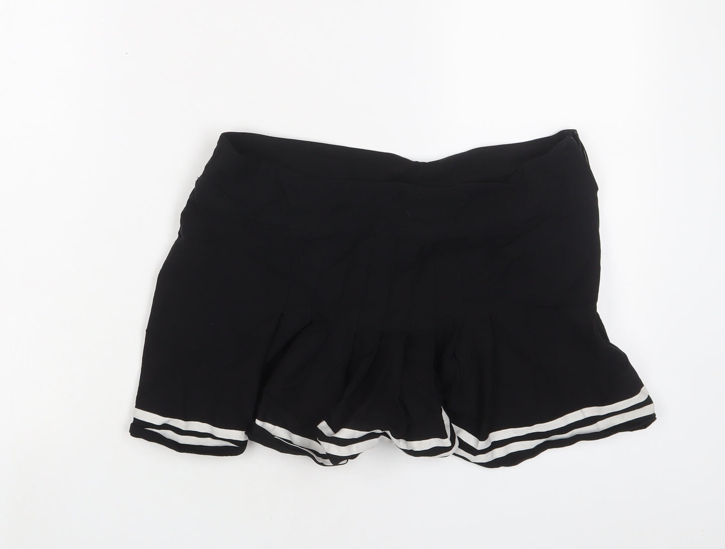 H&M Womens Black Viscose Mini Skirt Size 14 Zip