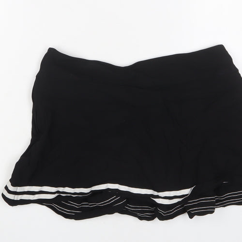 H&M Womens Black Viscose Mini Skirt Size 14 Zip