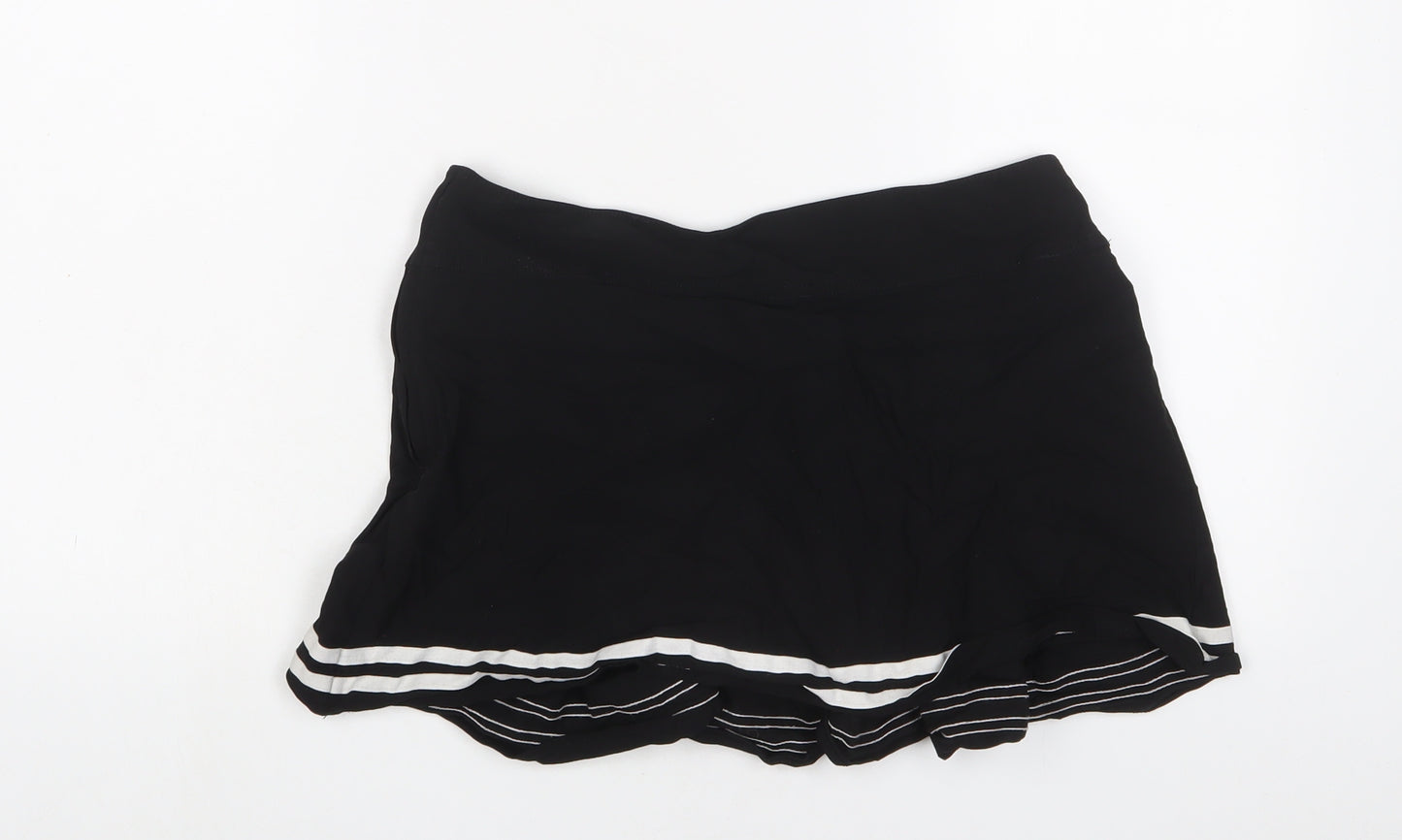 H&M Womens Black Viscose Mini Skirt Size 14 Zip