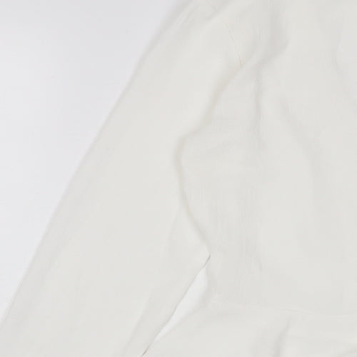 Missguided Womens White Polyester Basic Blouse Size 6 V-Neck
