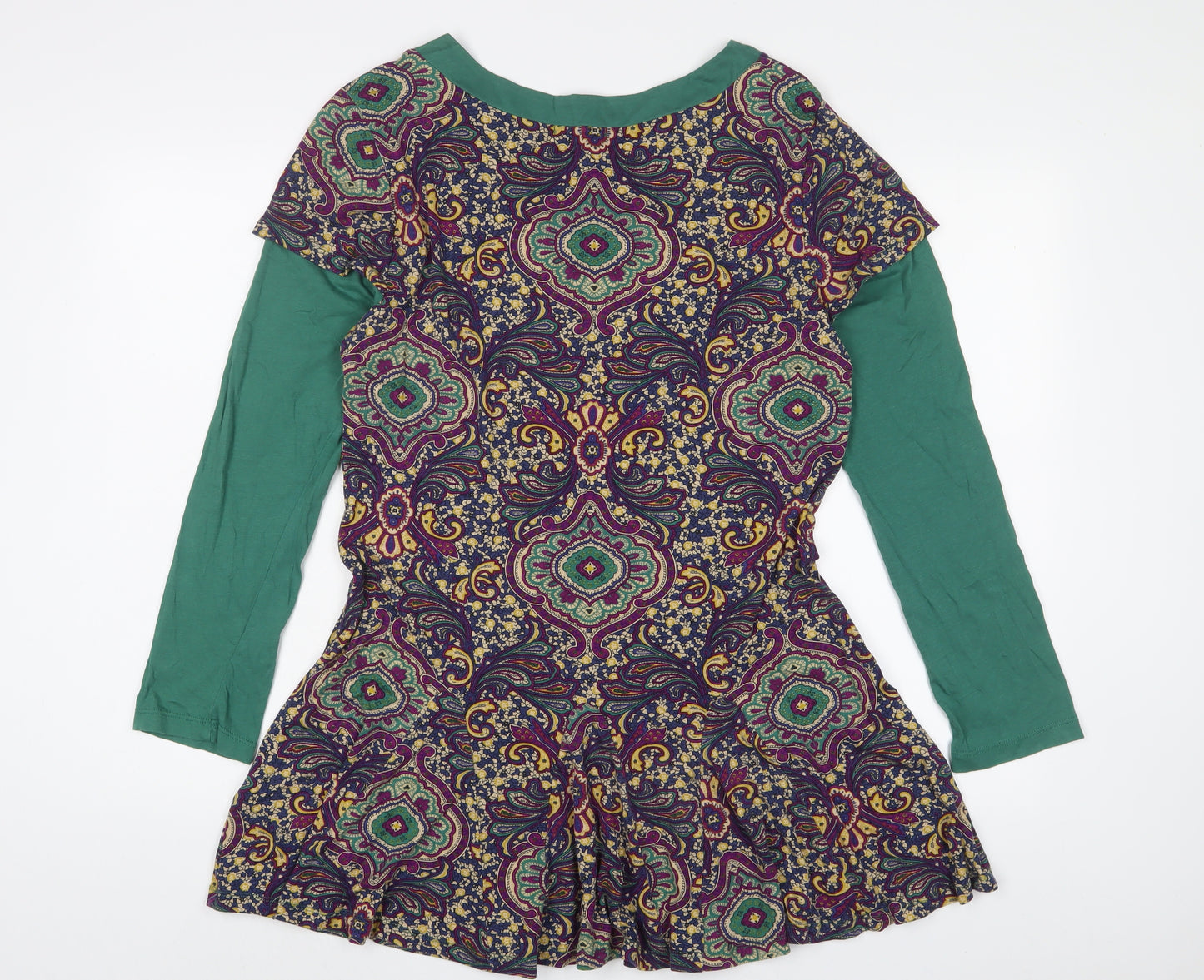 Joe Browns Womens Multicoloured Geometric Viscose A-Line Size 16 Boat Neck Pullover