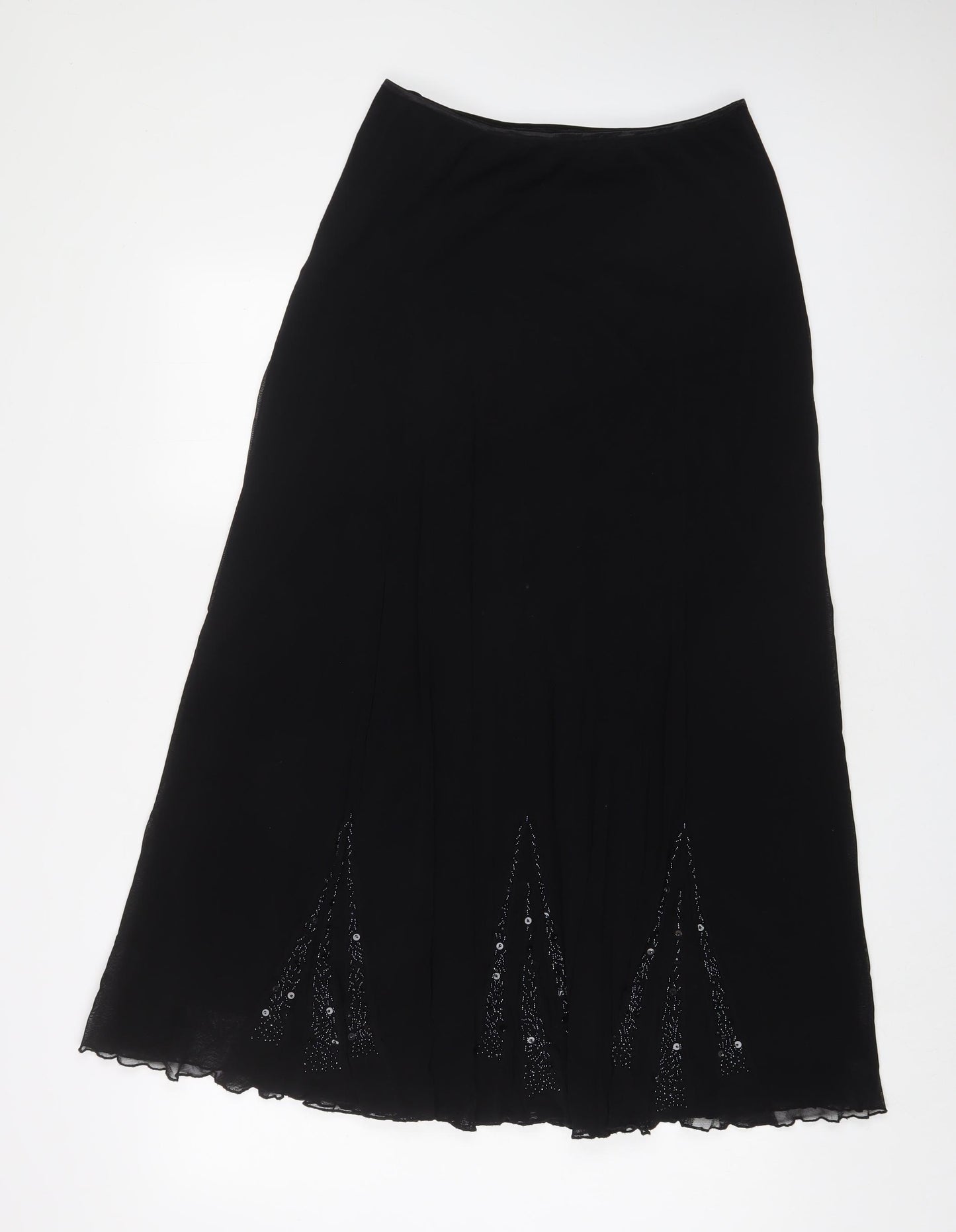 Per Una Womens Black Polyester A-Line Skirt Size 14 - Beaded