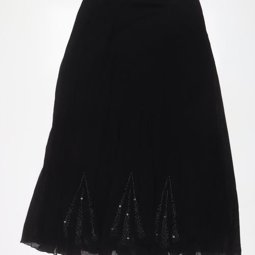 Per Una Womens Black Polyester A-Line Skirt Size 14 - Beaded