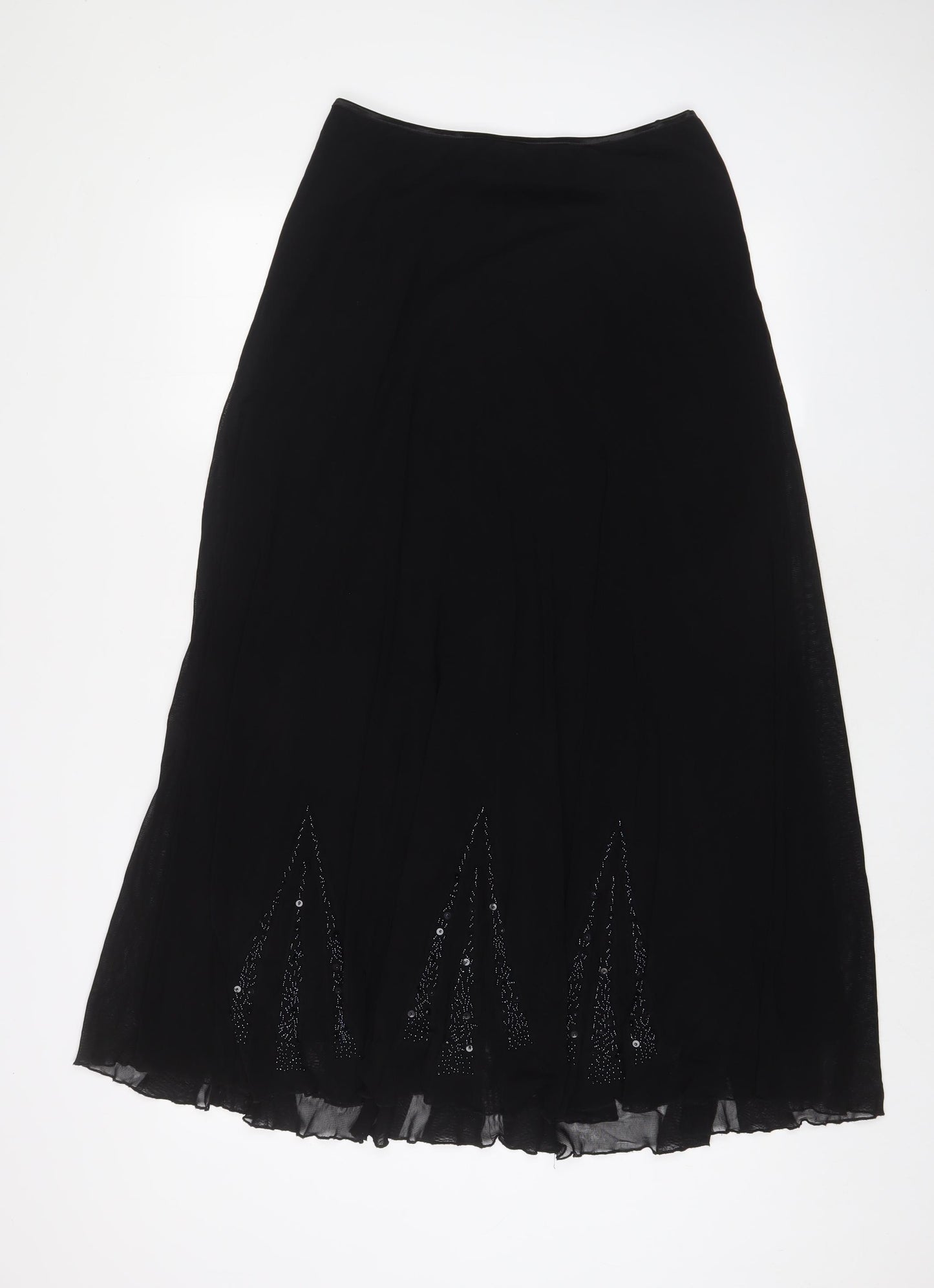 Per Una Womens Black Polyester A-Line Skirt Size 14 - Beaded