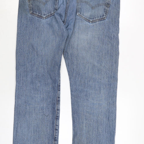 Levis Mens Blue Cotton Straight Jeans Size 32 in L28 in Regular Zip