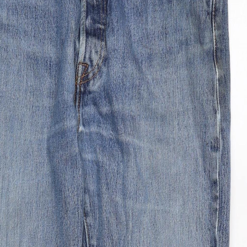 Levis Mens Blue Cotton Straight Jeans Size 32 in L28 in Regular Zip