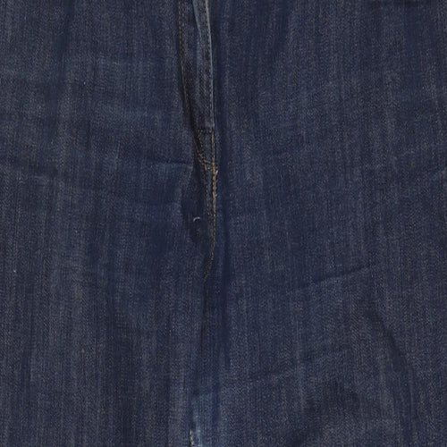 NEXT Womens Blue Cotton Bootcut Jeans Size 16 L27 in Regular Zip