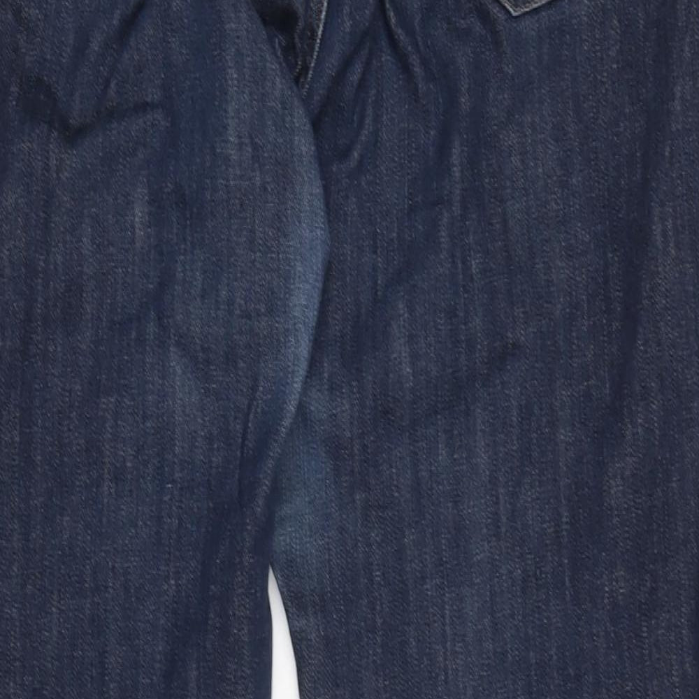 NEXT Womens Blue Cotton Bootcut Jeans Size 16 L27 in Regular Zip