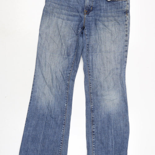 Gap Womens Blue Cotton Blend Bootcut Jeans Size 28 in L28 in Regular Zip