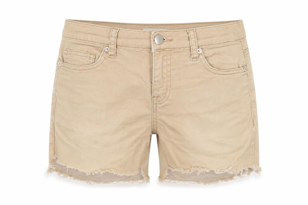 FOREVER 21 Womens Beige Cotton Culotte Shorts Size 30 in Regular Zip - Distressed