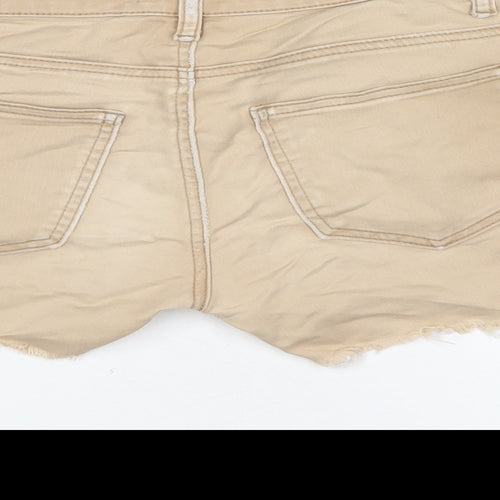 FOREVER 21 Womens Beige Cotton Culotte Shorts Size 30 in Regular Zip - Distressed