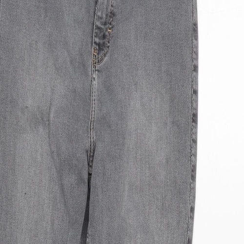 Topshop Womens Grey Cotton Blend Skinny Jeans Size 24 in L25 in Regular Zip
