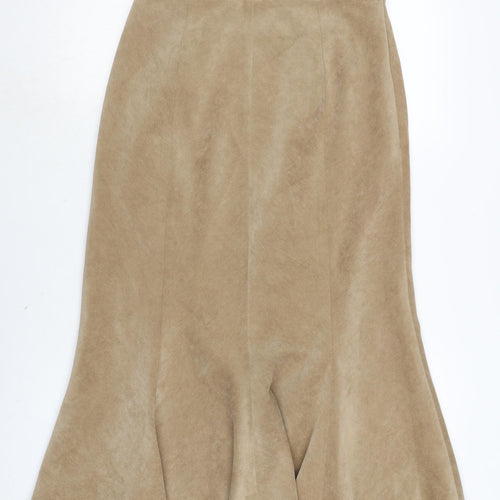 CC Womens Beige Polyester Flare Skirt Size 10 Zip