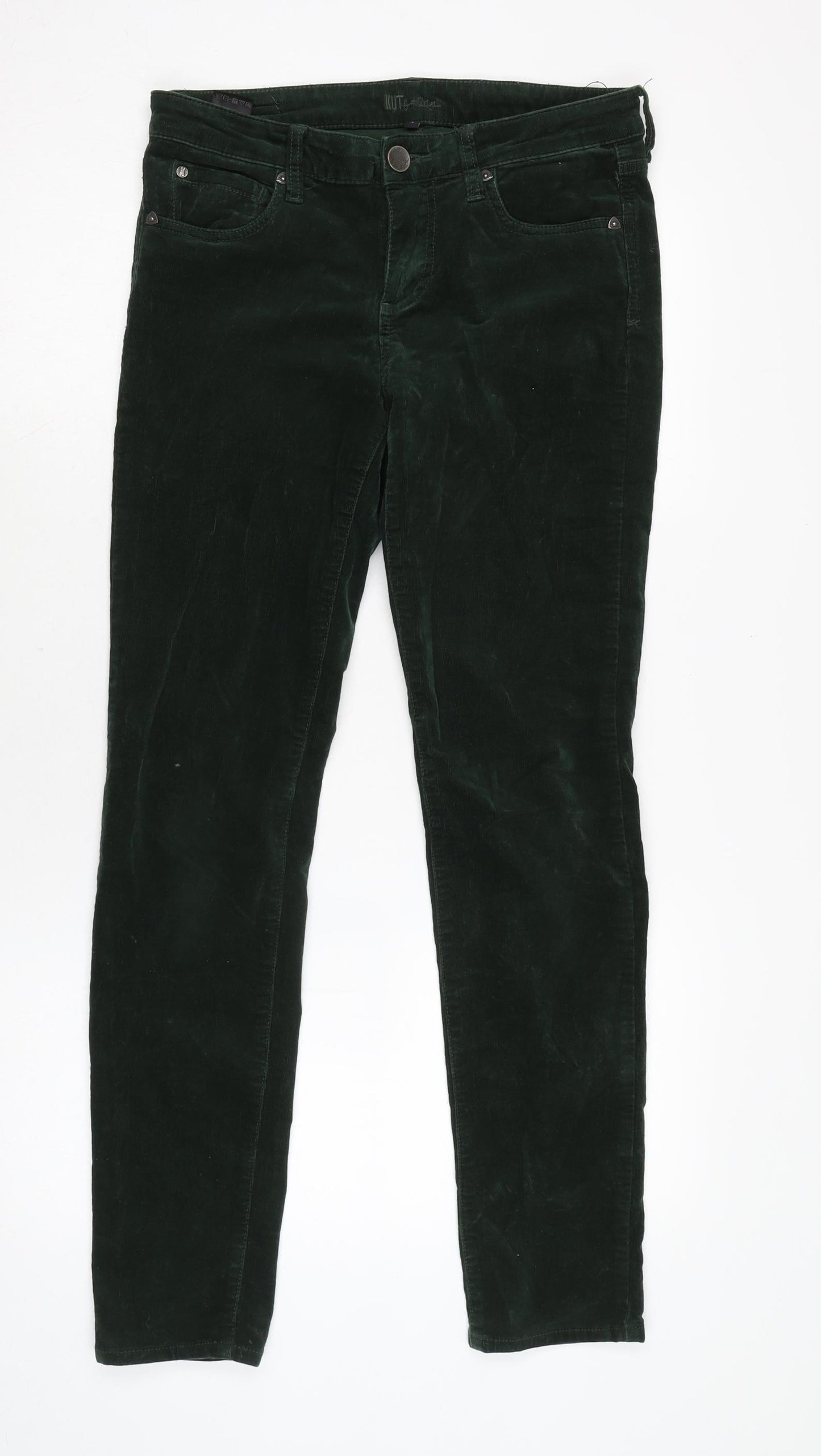 KUT from the Kloth Womens Green Cotton Trousers Size 30 in L29 in Regular Zip