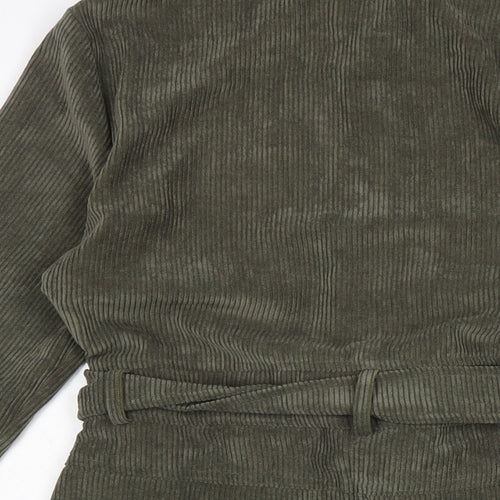 Oasis Womens Green Cotton Shirt Dress Size 10 Collared Button