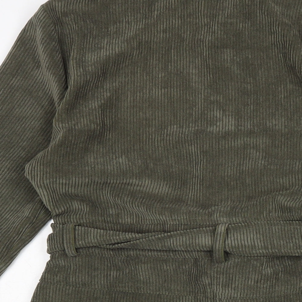 Oasis Womens Green Cotton Shirt Dress Size 10 Collared Button