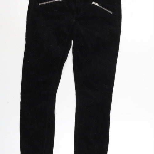 Gap Womens Black Cotton Trousers Size 26 in L25 in Regular Zip - Zips to back.