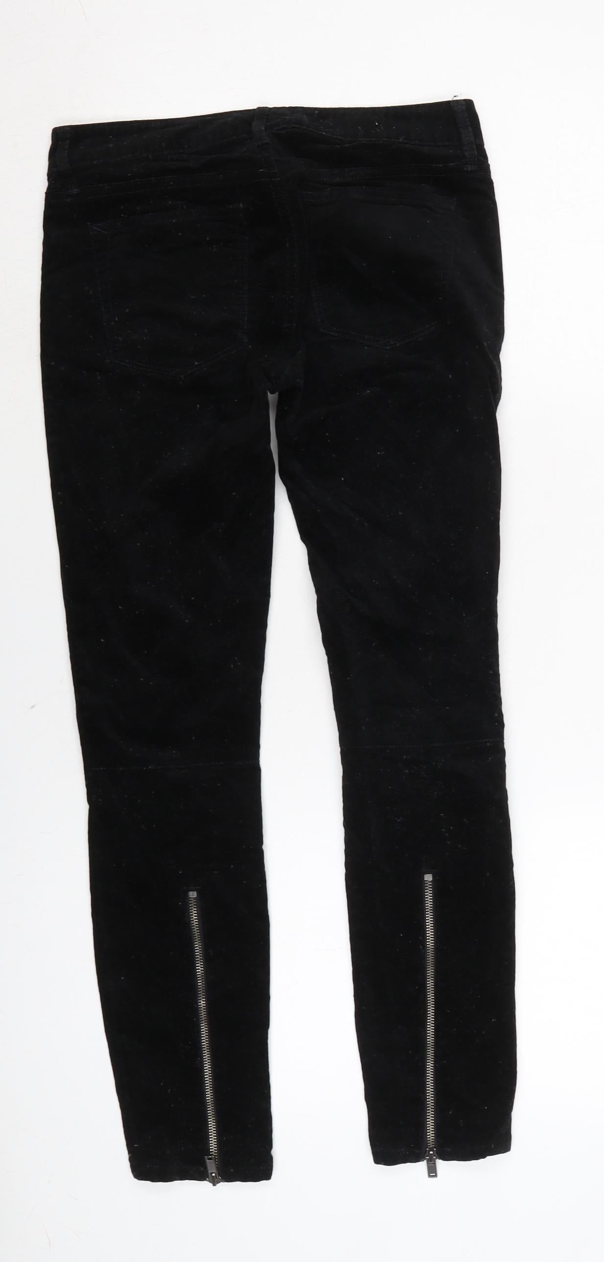 Gap Womens Black Cotton Trousers Size 26 in L25 in Regular Zip - Zips to back.