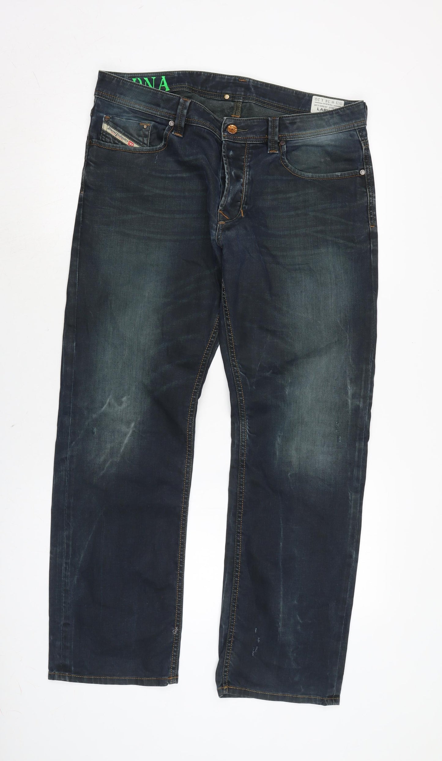 Diesel Mens Blue Cotton Blend Bootcut Jeans Size 36 in L29 in Regular Button