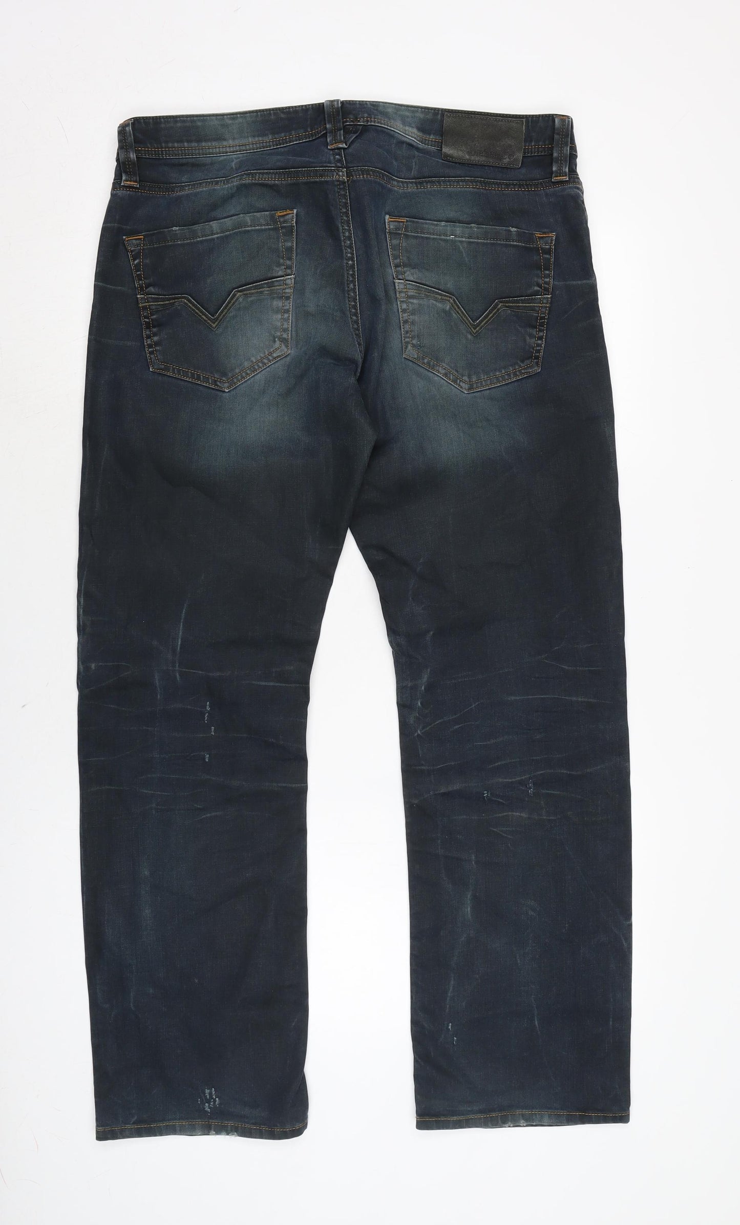 Diesel Mens Blue Cotton Blend Bootcut Jeans Size 36 in L29 in Regular Button