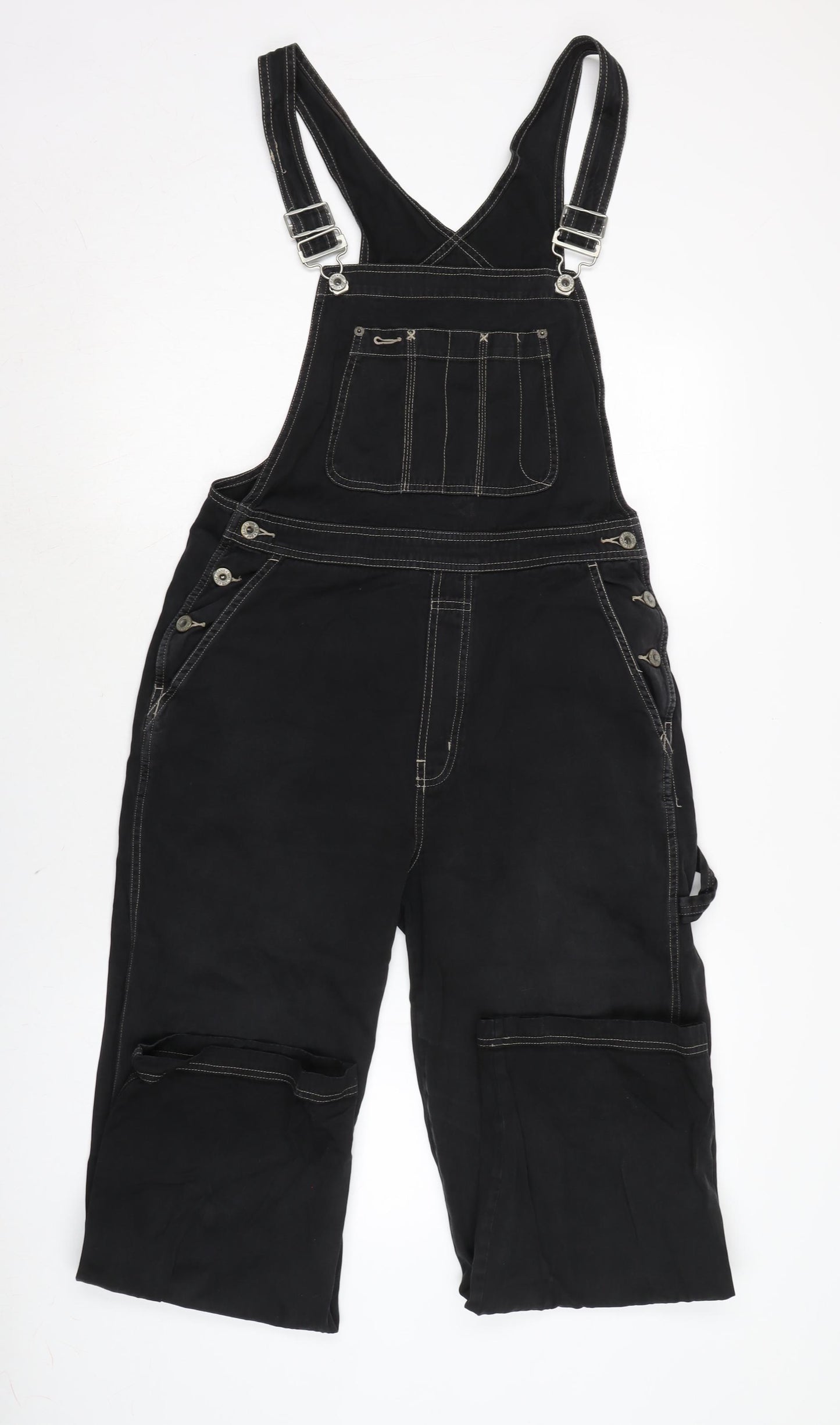 Gap Womens Black Cotton Dungaree One-Piece Size M L27 in Snap