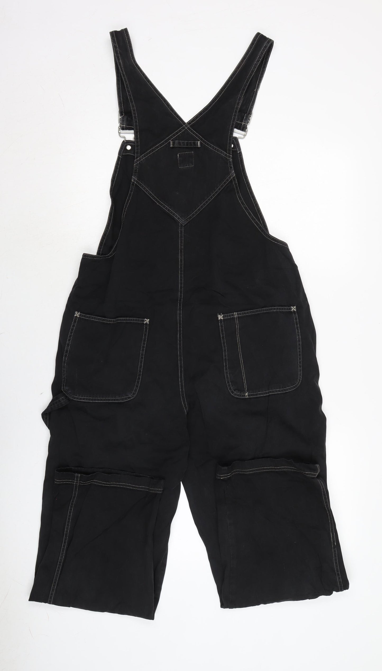 Gap Womens Black Cotton Dungaree One-Piece Size M L27 in Snap