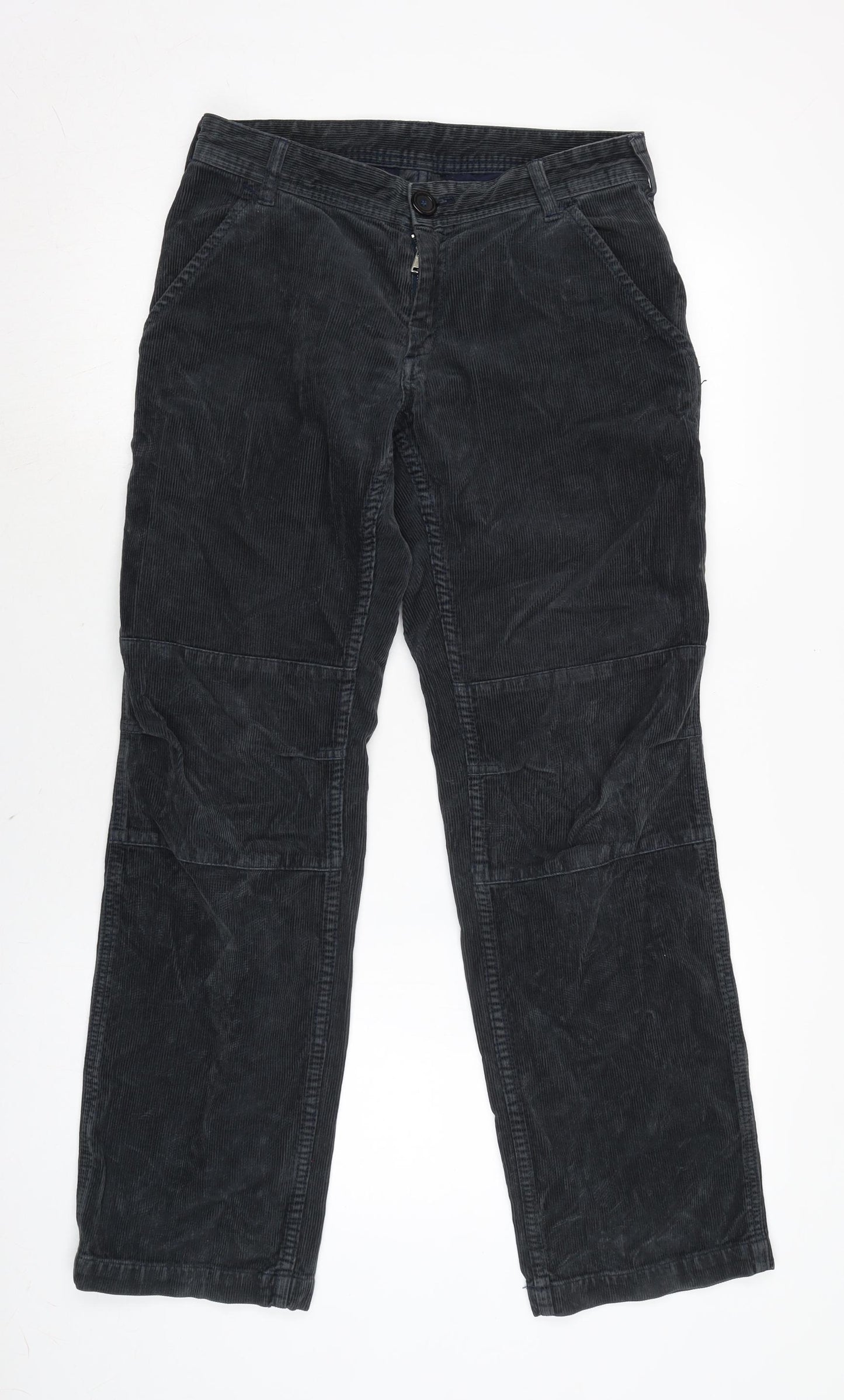 J.Galt Mens Grey Cotton Trousers Size S L29 in Regular Zip