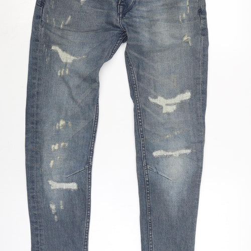 Denim & Co. Mens Blue Cotton Blend Tapered Jeans Size 28 in L28 in Regular Zip