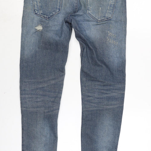 Denim & Co. Mens Blue Cotton Blend Tapered Jeans Size 28 in L28 in Regular Zip