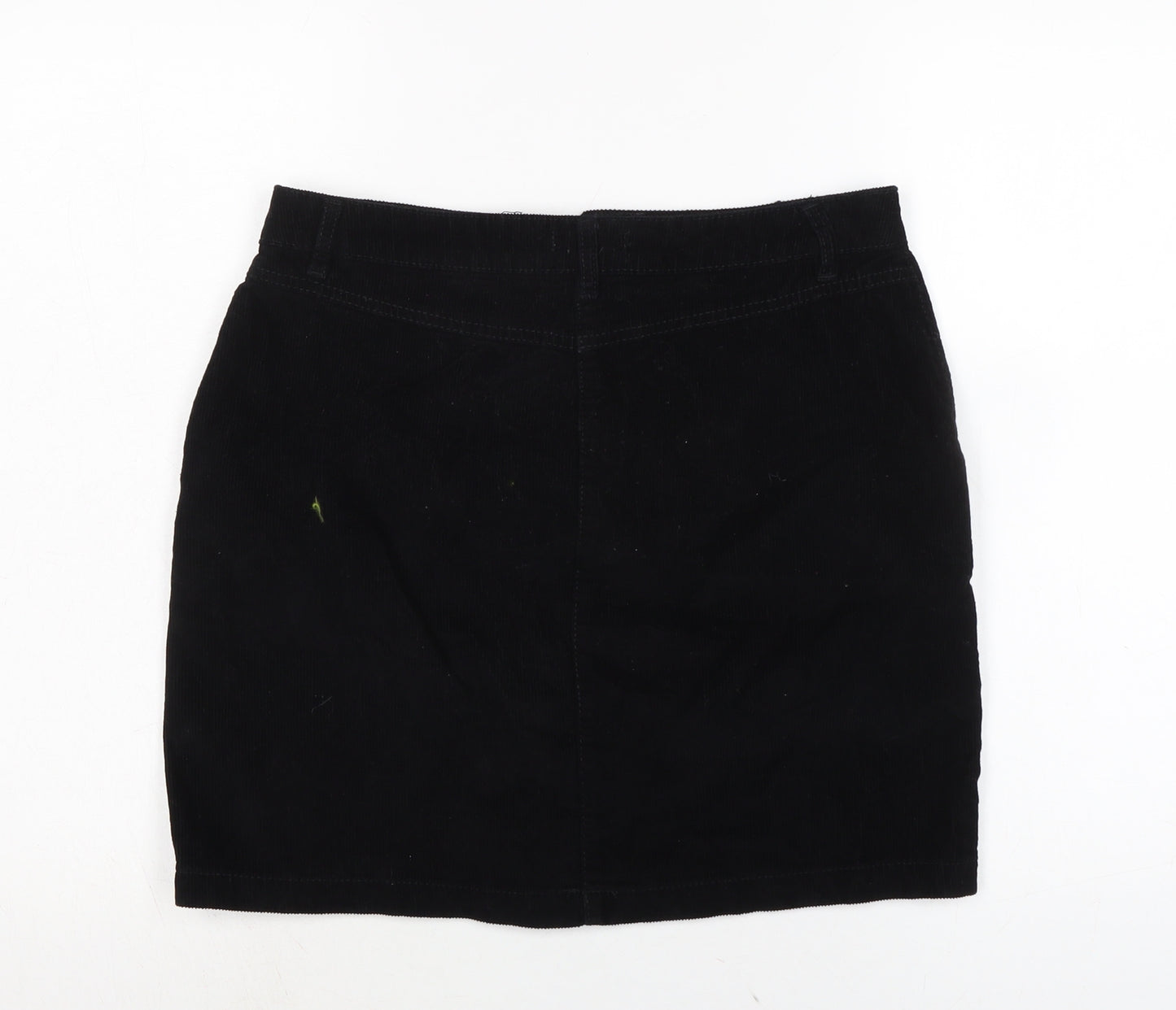 Papaya Womens Black Cotton A-Line Skirt Size 10 Zip