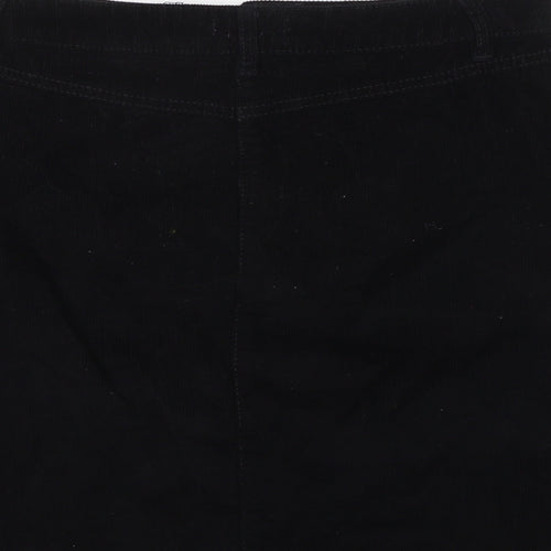 Papaya Womens Black Cotton A-Line Skirt Size 10 Zip