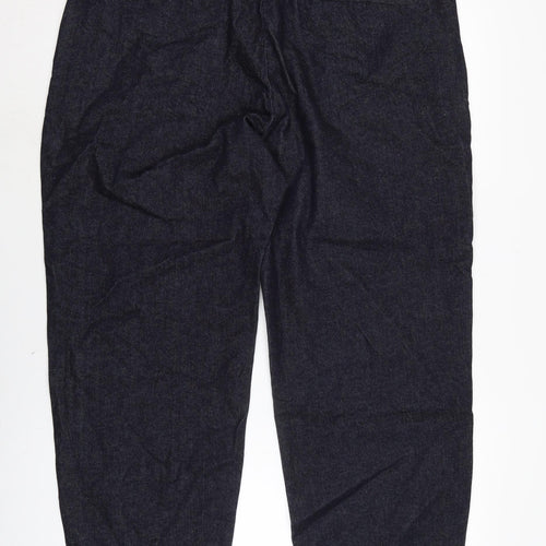 Marks and Spencer Mens Blue Cotton Blend Straight Jeans Size 40 in L29 in Regular Zip