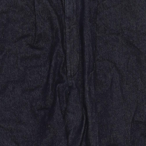 Marks and Spencer Mens Blue Cotton Blend Straight Jeans Size 40 in L29 in Regular Zip